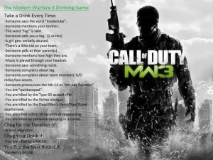 The Modern Warfare 3 Drinking Game!
