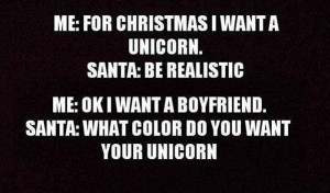 want a unicorn in Christmas