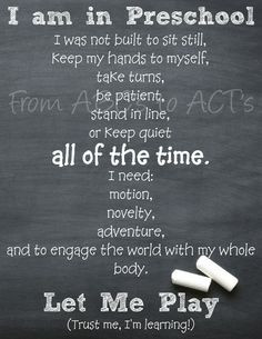 in Preschool: A Preschool Printable - From ABC's to ACT's #preschool ...