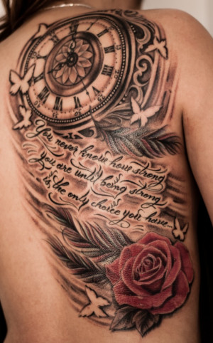Half back Clock tattoo