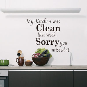FAMOUS MOTTO QUOTE WORDS KITCHEN ROOM HOME ART WALL STICKERS DECALS ...