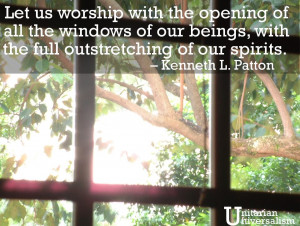 ... our being... quote with photo of window and a look at nature outside