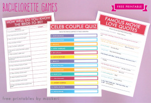 Free Printable: Bachelorette Games