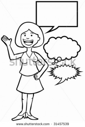stock-vector-outspoken-pink-woman-line-art-woman-speaking-her-mind ...
