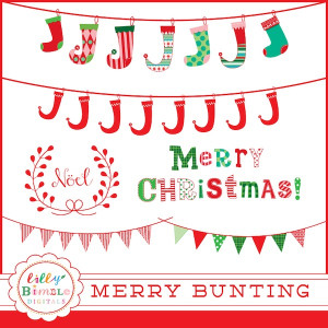 christmas bunting clipart merry christmas bunting from merry christmas ...