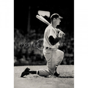 Ted Williams On Deck Boston Red Sox Archival Photo Sports Poster