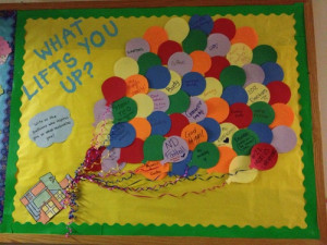 What Lifts You Up Motivational Bulletin Board
