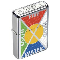 Zippo Lighter Earth and Elements Bottomz Up Polished Chrome - Zippo