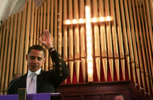 Obama Worships God Before Being Sworn Into Office