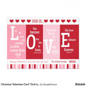 Christian Valentine Card God is LOVE Bible Verse Personalized