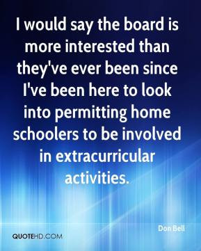 ... home schoolers to be involved in extracurricular activities