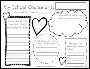 My Counselor Activity Sheet- Savvy School Counselor