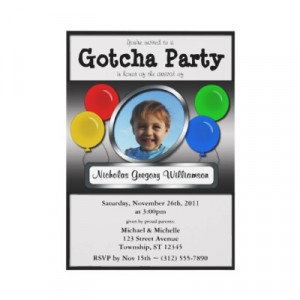 An adoption party invite. Great for introducing that new member of the ...
