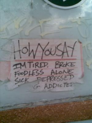 Poster - how you say I am tired and foodless