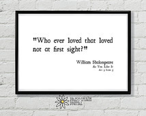 Printable Wall Art Print - Minimali st Shakespeare Love Quote Print ...