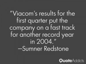 Viacom's results for the first quarter put the company on a fast track ...