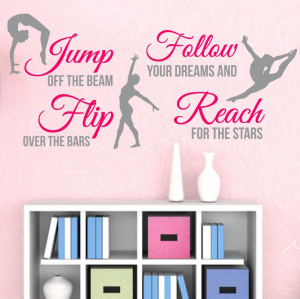 Gymnastics Dance GIRLS SPORT Vinyl Wall Decor Mural Quote Decal Saying ...