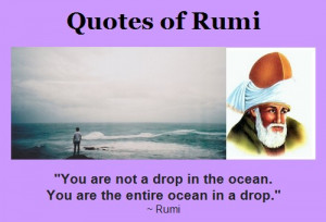 Rumi Quotes - You are not a drop in the ocean. - Jalal ad-Din Rumi ...