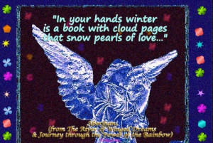 In your hands winter is a book with cloud pages that snow pearls of ...