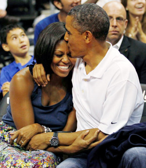 12 Best Celebrity Kisses of 2012: Barack and Michelle Obama