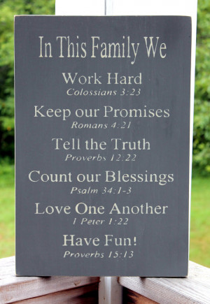 ... Bible Verses Rules Sign, Wood Sign, Christian Values, Family Values