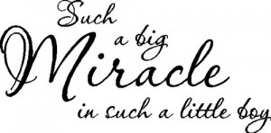 Big Miracle In Such A little Boy....Nursery Wall Quotes Words Sayings ...