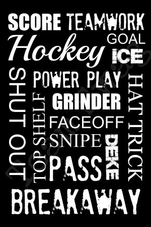 Hockey Sayings For Girls Hockey word art - generic