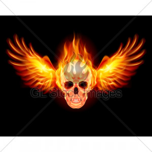 Flaming Skull With Fire
