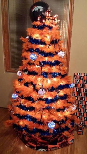 Denver Broncos Christmas Tree....like the helmet on top and looks like ...