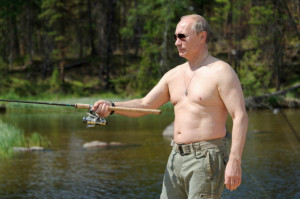 Russian President Vladimir Putin fishes during a mini-break in the ...