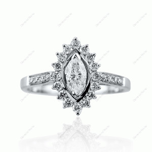 Marquise Diamond Cluster Rings