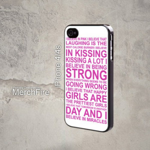 MF269 audrey hepburn quote pink White Iphone 4 Case