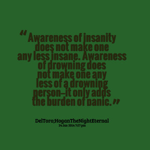 of insanity does not make one any less insane awareness of drowning ...