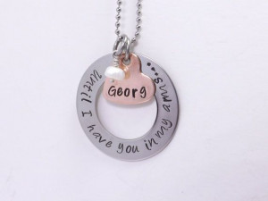 ... You In My Arms.. Hand Stamped Deployment, Long Distance Necklace