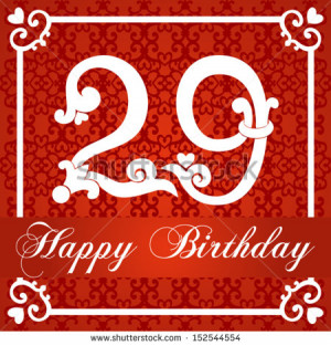 Happy 29th Birthday Happy birthday card with