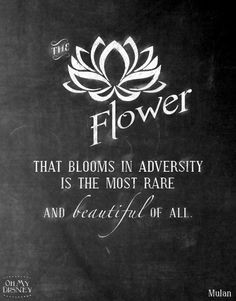 Love the meaning behind the Lotus...A flower that blooms in adversity ...