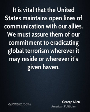 It is vital that the United States maintains open lines of ...