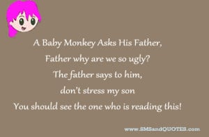 Baby Monkey Asks His Father