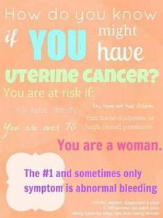 ... endometrial cancer was caught so early. Please don't ignore any of