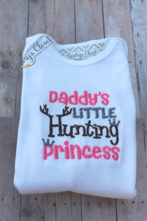 Daddy's Little Hunting Princess Long Sleeve Shirt or Onesie for Baby ...