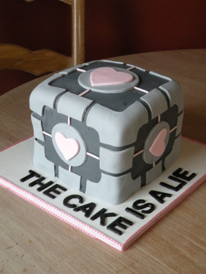 companion cube cake: Cakes Ideas, Cakes Size, Portal Cakes, Videos ...