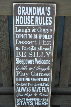 Mother's Day Gift - Grandma's House Rules Sign