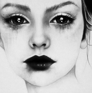 art, beautiful, beauty, black and white, drawing, eyes, face, girl ...