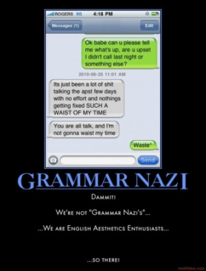 grammar nazi | sense demotivational poster page 0