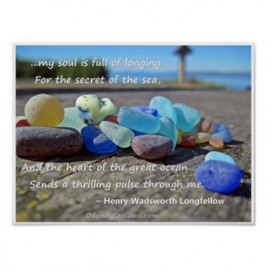 Sea Glass Poster - with Quote Poster