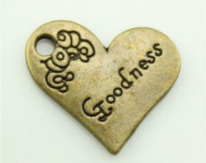 10Pcs - Goodness - Antique Bronze - Goodness Pendant - DA7059 - 21mm ...