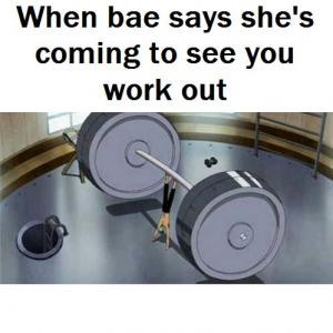 bae says she s coming to see you work out save to folder memes bae ...
