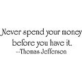 Thomas Jefferson 'Money' Vinyl Wall Art Quote