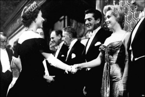 Marilyn Monroe meets Queen Elizabeth II