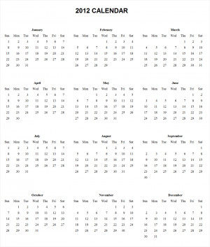 Download 2012 Calendar Online